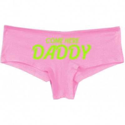 Panties Come Here Daddy DDGL BDSM Obedient Pink Boyshort Panties - Lime Green - CQ1958D7K0M