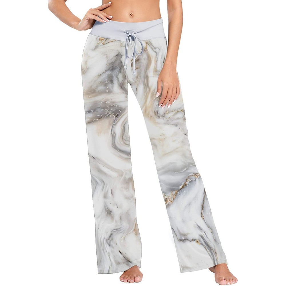 Bottoms Marble Ink Tile Luxurious Women's Pajama Pants Lounge Sleep Wear - Multi - CZ19D0YD2E9