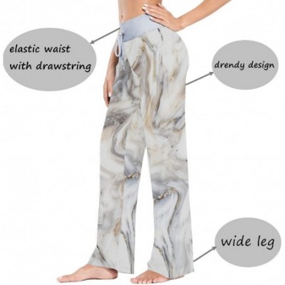 Bottoms Marble Ink Tile Luxurious Women's Pajama Pants Lounge Sleep Wear - Multi - CZ19D0YD2E9