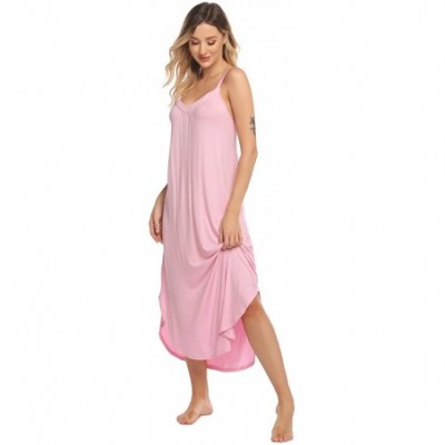 Nightgowns & Sleepshirts Long Nightgown Sexy Full Slips Sleepwear Summer Racerback Sleepshirt Loose Chemise Lingerie for Wome...