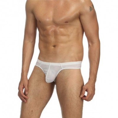 G-Strings & Thongs Mens 3 Pack Nylon Thongs G-String Underwear Breathable Panty Comfort Quick-Drying T-Back-White-L - C9199E0...