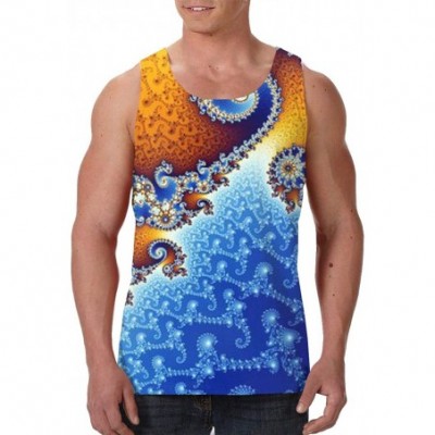 Undershirts Men's Soft Tank Tops Novelty 3D Printed Gym Workout Athletic Undershirt - Spiral Fractal Tie Dye Octopus - CT19D8...