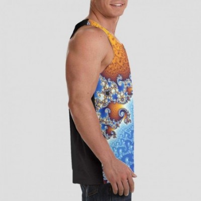 Undershirts Men's Soft Tank Tops Novelty 3D Printed Gym Workout Athletic Undershirt - Spiral Fractal Tie Dye Octopus - CT19D8...