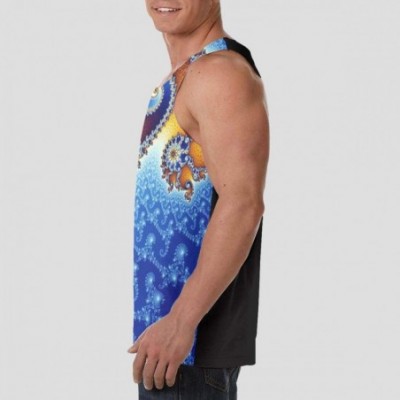 Undershirts Men's Soft Tank Tops Novelty 3D Printed Gym Workout Athletic Undershirt - Spiral Fractal Tie Dye Octopus - CT19D8...