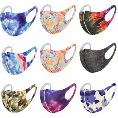 Bottoms 9Pcs Reusable and Breathable Face Bandanas Indoors and Outdoors Anti Haze Dust for Adults Multicolor Multicolor - CX1...