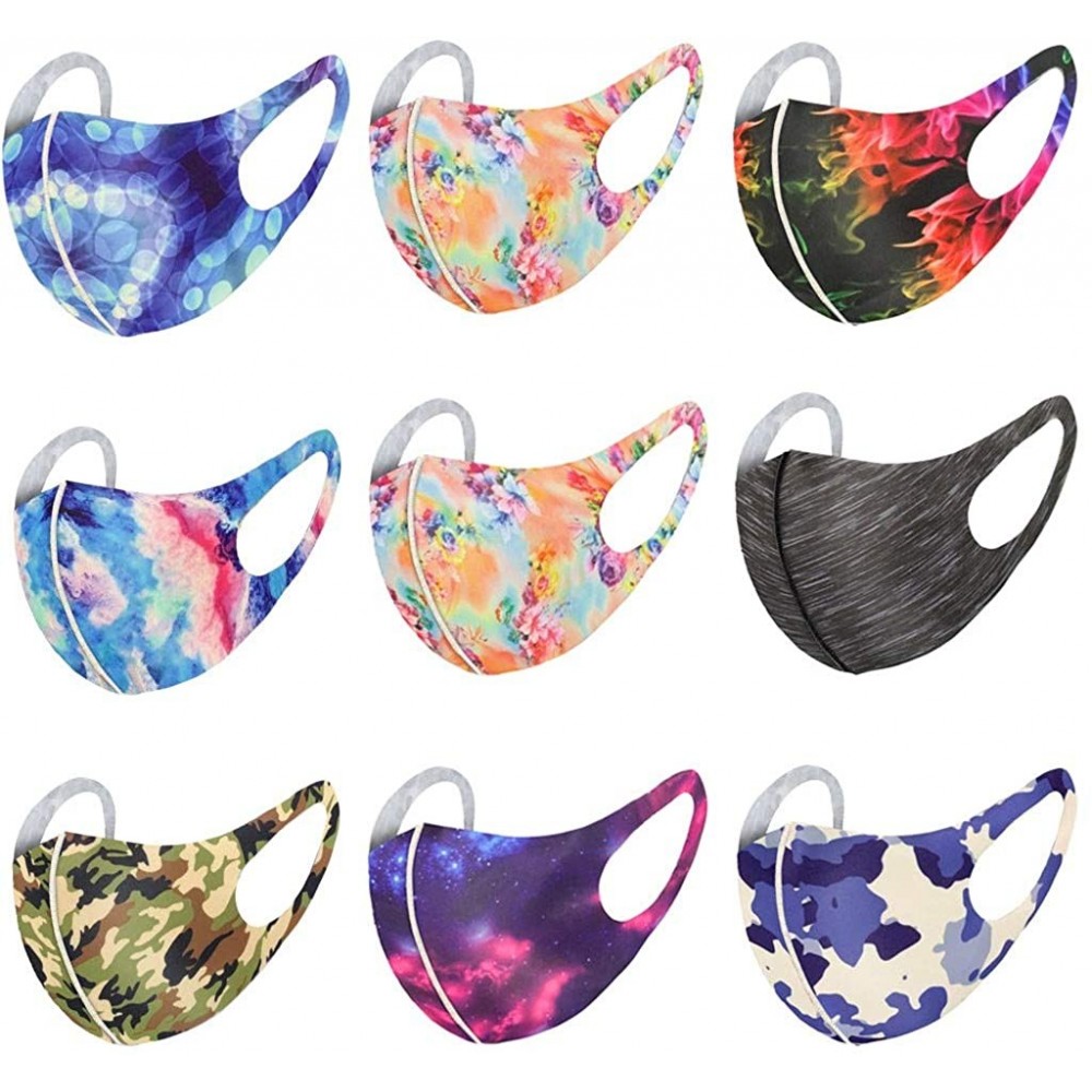 Bottoms 9Pcs Reusable and Breathable Face Bandanas Indoors and Outdoors Anti Haze Dust for Adults Multicolor Multicolor - CX1...