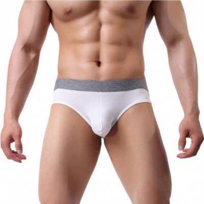 Briefs Men's Soft Briefs Stretchy Breathable Moisture-Wicking Underwear Multipack - 3-pack White - CC18I77LE2C