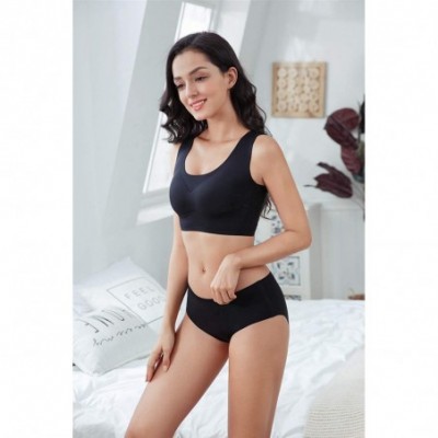 Bras Womens Sleep Bra Wirefree Comfort Bralette Low-Impact Leisure Daily Bras - Black - CX1900NMMXM