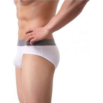 Briefs Men's Soft Briefs Stretchy Breathable Moisture-Wicking Underwear Multipack - 3-pack White - CC18I77LE2C