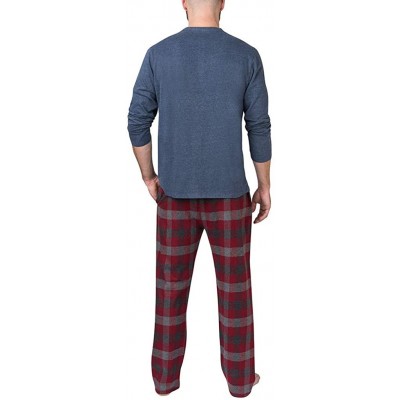 Sleep Sets American Outdoorsman Men's Sleep Set - Combo1 (Indigo Heather& Red Charcoal) - CO18ALY0HLW