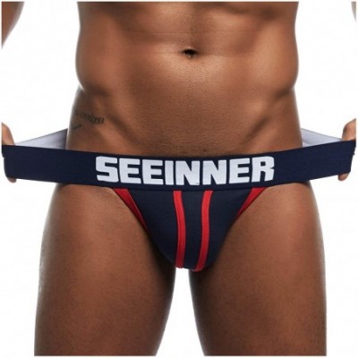 G-Strings & Thongs Men's Jockstrap Underwear Sexy Cotton Jock Strap Athletic Supporter - A3-deep Blue - CI19224067L