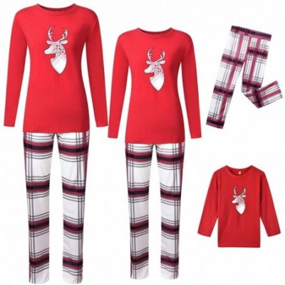 Tops Family Matching Pajamas Christmas Cartoon Print Top+Lattice Pants Xmas Family Clothes Pajamas Xmas Outfit - Women - CW18...