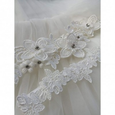 Garters & Garter Belts Wedding Lace Garter Set Flower Rhinestone Garter for Bride S14 - S-ivory - C318IHRZ57M