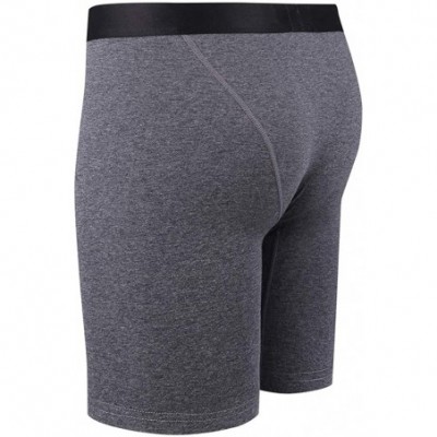 Boxer Briefs Men's Cotton Stretch Boxer Brief Long Leg Underwear - Charcoal Heather - CC19D4ZMUYT