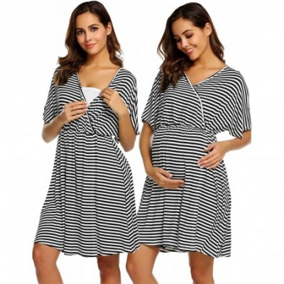 Nightgowns & Sleepshirts Women's Maternity Dress Nursing Nightgown for Breastfeeding Nightshirt Sleepwear - 5093_ydf1 - CY18M...