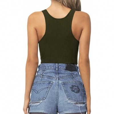 Shapewear Women's Scoop Neck Ribbed Racerback Tank Top Bodysuits - A1 Army Green - C8193E8KK97