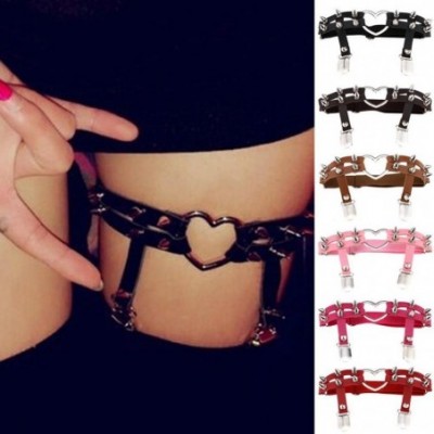 Garters & Garter Belts Other Jewelry Women Fashion Punk Gothic Harajuku Studded Heart Garters Leg Ring Rivet Gift - Pink Glob...