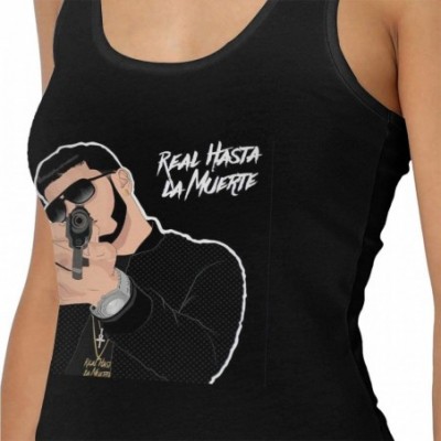 Camisoles & Tanks Anuel Aa Real Hasta La Muerte Woman Sexy Undershirts Particular Vest T-Shirt Black - Black - C819DUCTZ5G