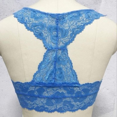 Camisoles & Tanks New Women Plus Size Vest Crop Wire Free Bra Lingerie Sexy V-Neck Underwear S-3XL - Blue - CZ199UU632Q