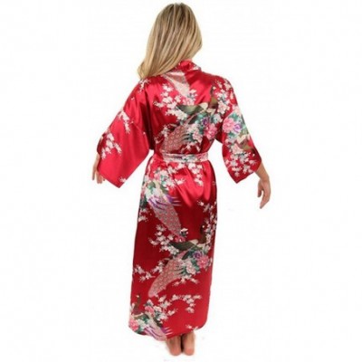 Robes Black Women Silkno Robes Long Sexy Nightgown Vintage Printed Night Gown Flower Plus Size S M L XL XXL XXXL - As the Pho...