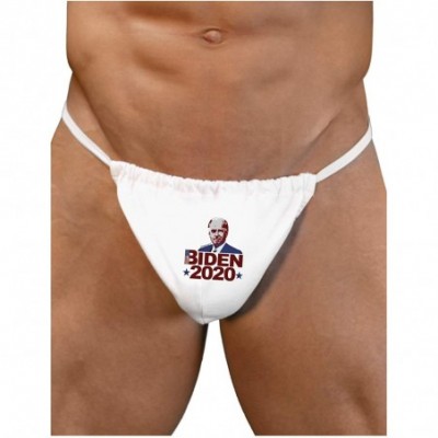 G-Strings & Thongs Biden 2020 Face Mens G-String Underwear - White - CK195Y2HEDK