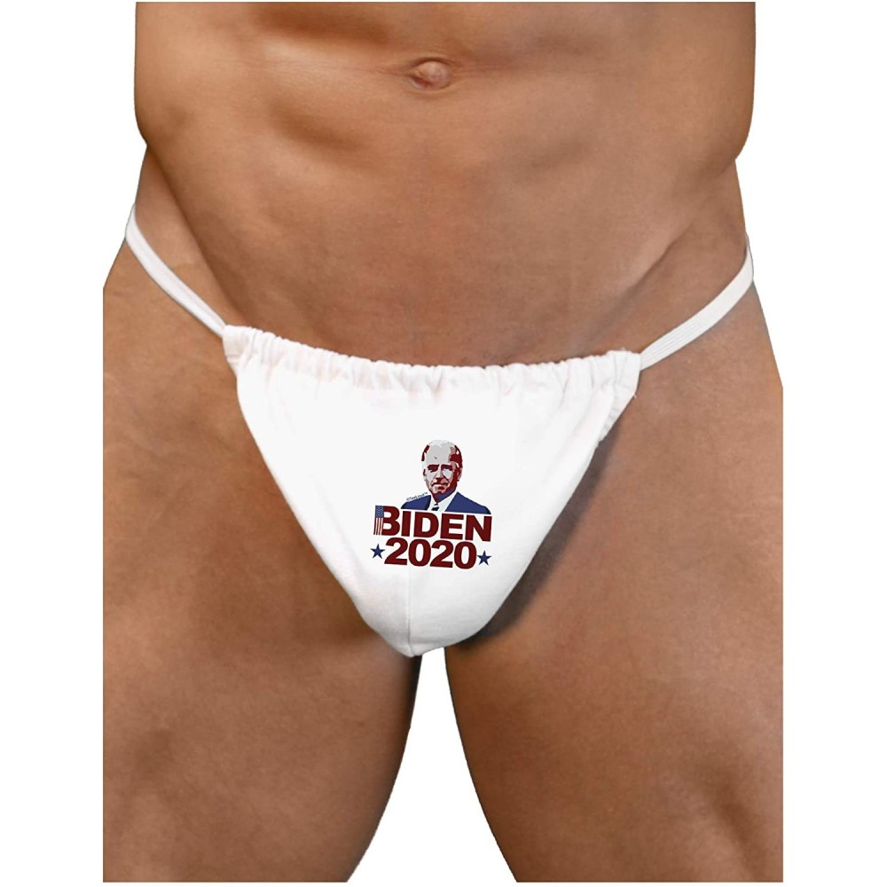 G-Strings & Thongs Biden 2020 Face Mens G-String Underwear - White - CK195Y2HEDK