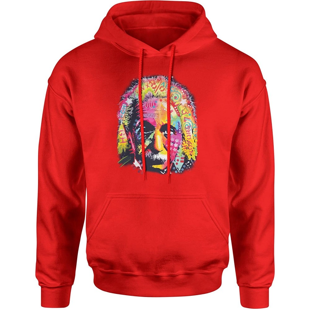 Camisoles & Tanks Neon Albert Einstein Unisex Adult Hoodie - Red - CL18G7M06Z2