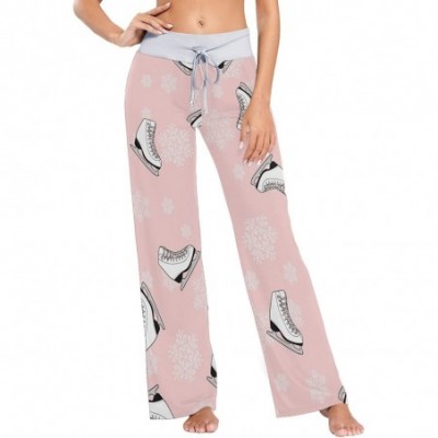 Bottoms Women Pajama Pants Sleepwear Comfy Casual Palazzo Lounge Pants Wide Leg - Color 4 - C6197QHTTTW