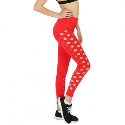 Tops High Waisted Leggings Multiple Colors - Super Soft Full Length Opaque Slim - Red - C918UADG5M9