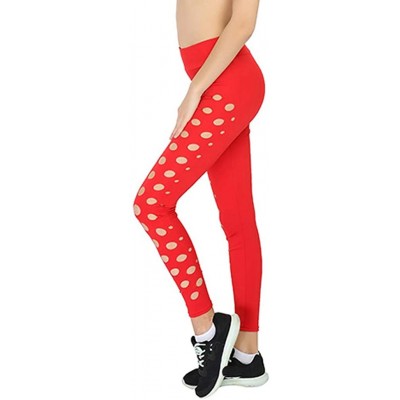 Tops High Waisted Leggings Multiple Colors - Super Soft Full Length Opaque Slim - Red - C918UADG5M9