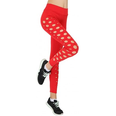 Tops High Waisted Leggings Multiple Colors - Super Soft Full Length Opaque Slim - Red - C918UADG5M9