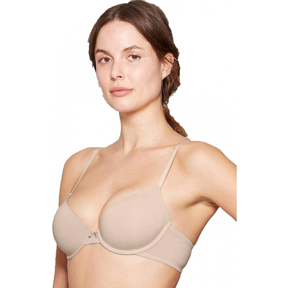 Bras Women's Everyday Lightly Lined Demi T-Shirt Bra - Soft Beige - CD18Y7KWAIX