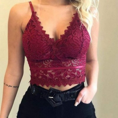 Camisoles & Tanks Lace Camisole for Women Sexy V-Neck Backless Bralette Bandeau Bra Lace Top for Girls Sports Daily Favor - R...