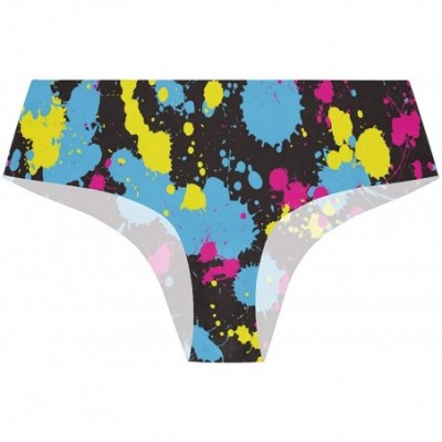 Panties Women Funny Briefs Neon Splatter Soft Invisible Seamless Underwear Panties - Neon Splatter - CP18AD44IHR