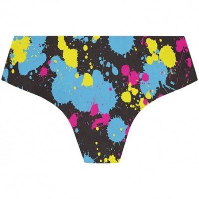 Panties Women Funny Briefs Neon Splatter Soft Invisible Seamless Underwear Panties - Neon Splatter - CP18AD44IHR