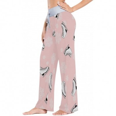 Bottoms Women Pajama Pants Sleepwear Comfy Casual Palazzo Lounge Pants Wide Leg - Color 4 - C6197QHTTTW