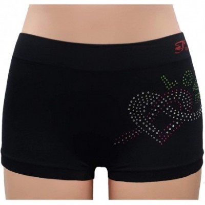 Panties Lady Seamless BOY Shorts with Love Rhinestone Design (Free Size) 6-Piece - CI195NC0H9X