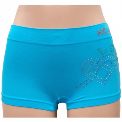 Panties Lady Seamless BOY Shorts with Love Rhinestone Design (Free Size) 6-Piece - CI195NC0H9X