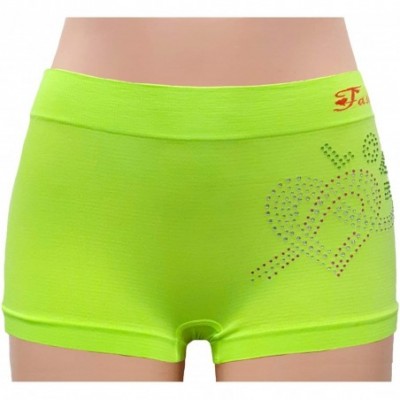 Panties Lady Seamless BOY Shorts with Love Rhinestone Design (Free Size) 6-Piece - CI195NC0H9X