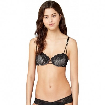 Bras Women's Lace Underwired Non-Padded Bra - Black Beauty - CS18NMH7KZZ