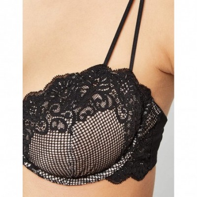 Bras Women's Lace Underwired Non-Padded Bra - Black Beauty - CS18NMH7KZZ