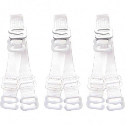 Accessories 3Pairs Invisible Soft Clear Replacement Bra Shoulder Straps - White - 15mm Width - CM18QK3R8D4