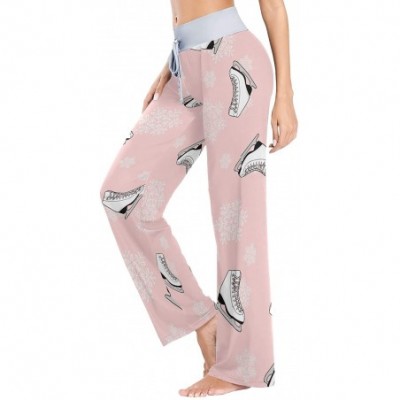 Bottoms Women Pajama Pants Sleepwear Comfy Casual Palazzo Lounge Pants Wide Leg - Color 4 - C6197QHTTTW