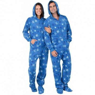 Sets Adult Fleece Hoodie Onesies | One-Piece Pajama Jumpsuits for Men and Women Pjs | Unisex - It?s a Snow Day - CN11BNLPHYL