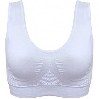 Tops Sports Bras for Women-Seamless Wireless Comfortable Stretchy Yoga Bra with Removable Pads - White - CE18W7M2S75