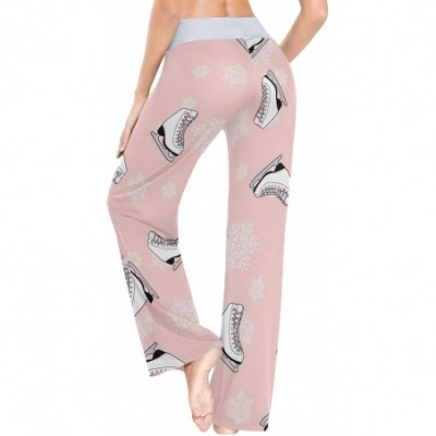 Bottoms Women Pajama Pants Sleepwear Comfy Casual Palazzo Lounge Pants Wide Leg - Color 4 - C6197QHTTTW