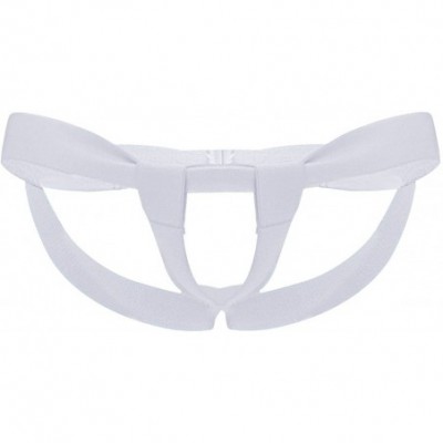 G-Strings & Thongs Men's Sexy Stretch Bandage Jockstrap G-String Underwear with Enhancing Strap - White - C119734X463