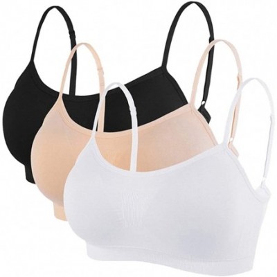 Bras Women's Sport Bra Spaghetti Strap Yoga Camisole Crop Top Comfort Bralette - Black 1- White 1- Skin 1 - CW18RYY2SCL