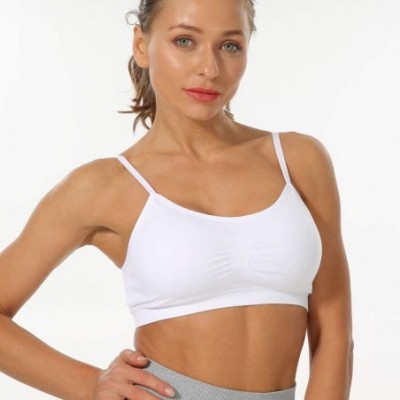 Bras Women's Sport Bra Spaghetti Strap Yoga Camisole Crop Top Comfort Bralette - Black 1- White 1- Skin 1 - CW18RYY2SCL