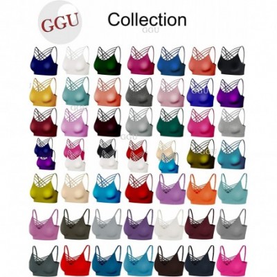 Camisoles & Tanks Women's Front V Lattice Crop Top Tank Cami Camisole Sexy Slim Bralette with Removable Pads Sports Bras Plus...